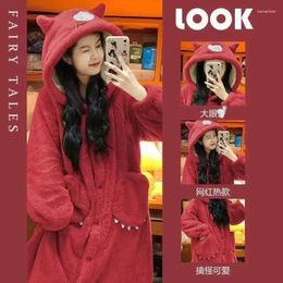 Home Clothing Cartoon Warm Plush Lotso Winter Coat Clothes Thick Women Cute Hooded Pajamas Girl Hoodie Pants Nightgown