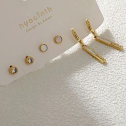 Stud Earrings Minimalist Fresh Mother Shell Sets W/S925 Silver Ear Needle EarringsWith ECO Brass14k Gold Jewelry For Women HYACINTH