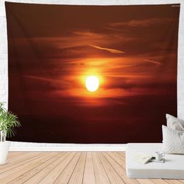 Tapestries Sunset Sun Rays Tapestry Orange Red Clouds Sky Funny Nature Scenery Bedroom Living Room Dorm Decor Wall Hanging