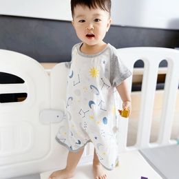 Summer Girls Nightgowns Pyjamas Kids Short sleeved Nightdress Cotton Child Baby Sleeping Dress Girl Nightwear Dressing Gown 240325