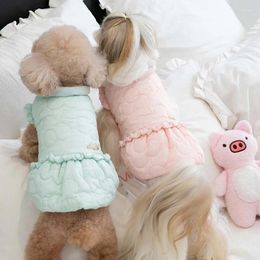 Dog Apparel Teddy Bichon Kitty Pet Clothes Autumn/Winter Thick Cotton Dress Skirt Vest Small Puppies