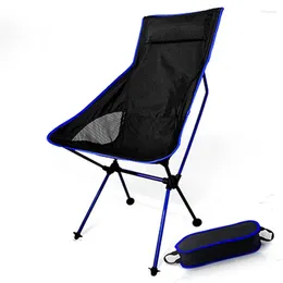 Camp Furniture Light Moon Chair Lightweight Fishing Camping BBQ Chairs Folding Extended Hiking Seat Garden Ultralight Office Home