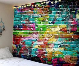 Tapestries Brick Wall Pattern Polyester Hanging Tapestry Decoration North America Bedroom Bedspread Sheets Nature Marble 3D