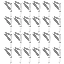 Table Mats 24pcs Stainless Steel Triangle Tablecloth Clips Adjustable Cloth Clamps