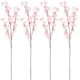 Decorative Flowers 4pcs Artificial Oriental Cherry Stems Lifelike Blossom Fake