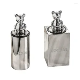 Storage Bottles Toothpick Holder Bear Retractable Dispenser Case