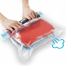 Storage Bags Manually Vacuum Compressed Bag Roll Up Seal Travel Space Saver Clothes Organiser Reusable Packing Sacks 2024