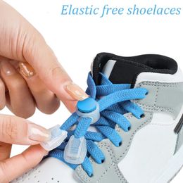 Elastic Laces Spring Lock Shoelace Flat Rubber Bands Shoelaces for Sneakers Kids Adult Quick Lace Lazy Shoe laces shoes 240321