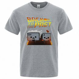 back To The Past Movie T-Shirt Men Funny Ctrl Z Printed Short Sleeves Summer Cott Casual Clothing Loose Oversized T-Shirts Man P6UR#
