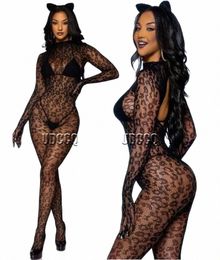 lingerie women Babydoll Underwear Chemises Catsui exotic apparelt s Body stocking Leopard body suit bodysuit J9xb#