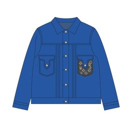 Denim Fashion Designer Jacket Letter Print Pattern Jacket Loose Versatile Casual Men And Women Blue Vintage Jackets Size M-XXL FZ2403281