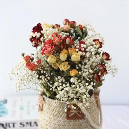 Decorative Flowers Dried Flower Bouquet Art DIY Manual Plants Arrangement Collocation Props Gypsophila Decoration Hogar Moderno