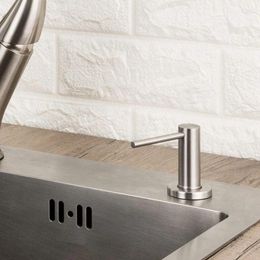 Liquid Soap Dispenser For Kitchen Sink Brushed Stainless Steel Countertop Pump Hand Lotion Built In Bottlend Gold