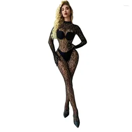 Women Socks Women's Long Sleeve Fishnet Bodysuit Tights Lingerie Mesh Bodystocking