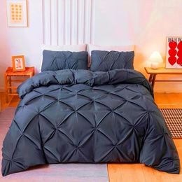 Bedding Sets Pinch Pleated Duvet Cover Set (1 And 2 Pillowcases) Microfiber Comforter Ultra Soft (without Duv