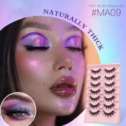 False Eyelashes GROINNEYANatural Manga Lashes Fluffy Soft Wispy Cosplay Lash Extension Faux Mink Makeup