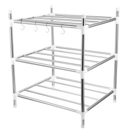 Racks Cabinet Corner Shelf Organizer 3 Tier Metal Steel Corner Shelves Shelving Kitchen Storage Organizer for Home Bathroom Kitchen