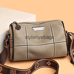 Shoulder Bags Women Genuine Leather Handbags Luxury Designer 3 Layers Cow Crossbody Ladies Large Capacity Messenger Bag H240328