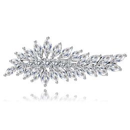 Bridal Hair Clip Fashion 3A Zircon Korean Side Hair Clip Bangs Hair Card Popular in Europe and America Light Luxury Full Diamond Headwear Clothing Accessories spc