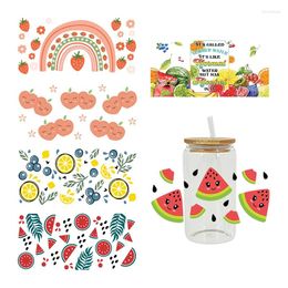 Window Stickers UV DTF Transfer Sticker Fruit Themed For The 16oz Libbey Glasses Wraps Cup Can DIY Waterproof D14344