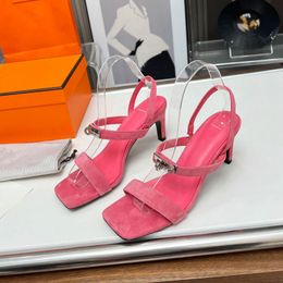 Fashion Summer Women Sandals Designer Comfortable and Minimalist Work High Heel Shoes Holiday Leisure Buckle Women Shoes