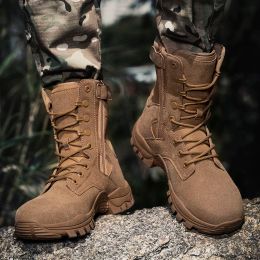 Boots New Waterproof Tactical Military Army Desert Boots for Men Hiking Midcalf Hightop Men's Combat Boots Fashion Work Men's Shoes