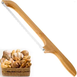 Baking Tools Serrated Bow Bread Knife Stainless Steel Cake Cutting Tool With Wood Handle Bagel Cutter Slicer