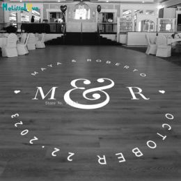 Stickers Custom Wedding Dance Floor Decals Personalized Bride Groom Names Monogram Large Size Selfadhesive Party Decoration YT5100