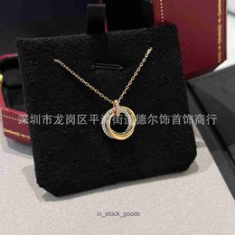 Top luxury fine designer Jewellery V Gold Plated High Quality Diamond Set Three Colour Ring Necklace Handmade with Fashionable Collar Chain Original 1to1 With Real Logo