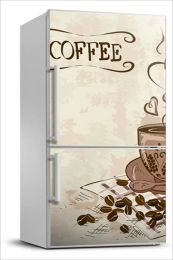 Stickers Coffee Theme Fridge Sticker Western Drink Refrigerator Door Full Cover Mural Decal Home Kitchen Decor Wallpaper Selfadhesive
