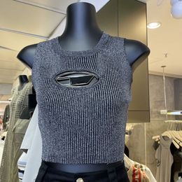 Luxury Tank Top Designer Cotton-blend Tank Tops Designer Sexy temperament women short top thick strap vest Breathable Knitted Pullover Womens Sport Tops Summer