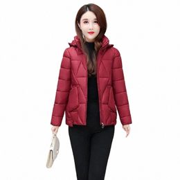 women Hooded Jacket Winter Fi Lg Sleeves Glossy Down Cott Coat Loose Thick Warm Parkas Female Casual Outerwear H3190 n14p#