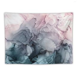 Tapestries Blush And Payne's Grey Flowing Abstract Painting Tapestry Room Decorator Nordic Home Decor