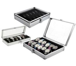 612 Grid Slots watch box convenient light watch winder Jewellery Wrist Watches Case Holder Display Storage Box Aluminium organize1186042