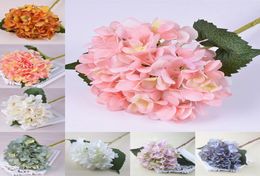 47cm Artificial Hydrangea Flower Head Fake Silk Single Real Touch Hydrangeas Wedding Centerpieces Home Party Decorative Flowers5930453