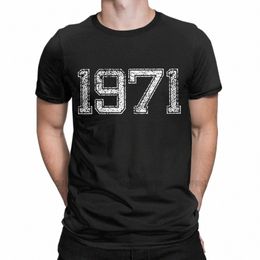 vintage Retro 1971 50th Birthday Men T Shirts Fi Tee Shirt Short Sleeve Round Neck T-Shirts Pure Cott New Arrival Clothes s87o#