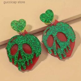 Charm Heart Lava Mask Earrings for Women Personality Halloween Drop Earring Funny Temperament All Match Jewellery Wholesale Female Y240328