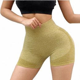 women Shorts Summer Fi High Waist Yoga Workout Leggings Scrunch Butt Elastic Female Casual Sport Seaml Fitn Shorts B0Tf#