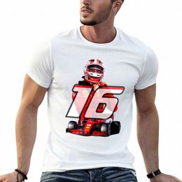 charles leclerc 16 and car T-Shirt Tee shirt plain customizeds mens graphic t-shirts big and tall q1JL#