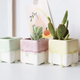 Planters Creative Nordic Glaze Ceramic Mini Plant Flower Pot Succulent Pots Macetas Ceramica Balcony Home Decor Decorations