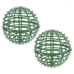 Decorative Flowers 2 Pcs Flower Arrangement Greenery Decor Artificial Plant Topiary Ball Support Shelf