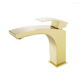 Bathroom Sink Faucets Brushed Gold Warm And Cold Washbasin Single Hole Basin Toilet Stainless Steel El Faucet