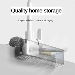 Kitchen Storage Sponge Rack Fashion Design Material Household Wide Capacity Punch-free Supplies Home
