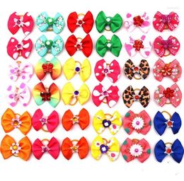 Dog Apparel Est Home Pets Headdress Bow Jewellery Pet Rubber Band Hair Accessories Head Flower Grooming SN3798