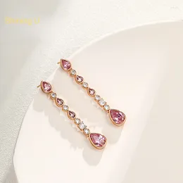 Dangle Earrings Shining U Coloured Gems Synthetic Stone Drop For Women Fashion Jewellery Gift