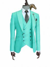gwenhwyfar Best Sell Tailor Made Men Suits Slim Fit Peak Lapel 3 Pieces New Fi Elegant Formal Busin Wedding Suit Set q09G#