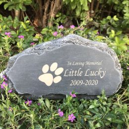 Gravestones Personalized Pet Memorial Stone Mountain Shape Pet Grave Marker Tombstone Garden Stone Customizable Name&Date For 124 Patterns
