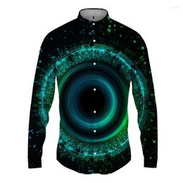 Men's Casual Shirts Selling Summer Long-sleeved Colourful Fashion 3d Printing Shirt Street Trend Vacation