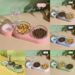 2024 3 In 1 Pet Drinking And Feeding Bowl Three-Purpose Automatic Water Dispenser Cat Bowl Dog Water Bottle Dog Feeder