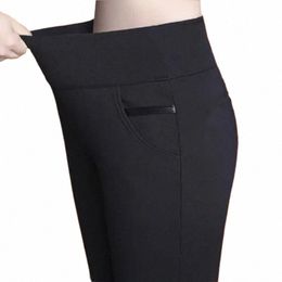 fleece Pencil Pants Woman Pant Leggings OL High Waist Elegance Korean Style Solid Skinny Slim Office Warm Stretch Lady Trousers 84u8#